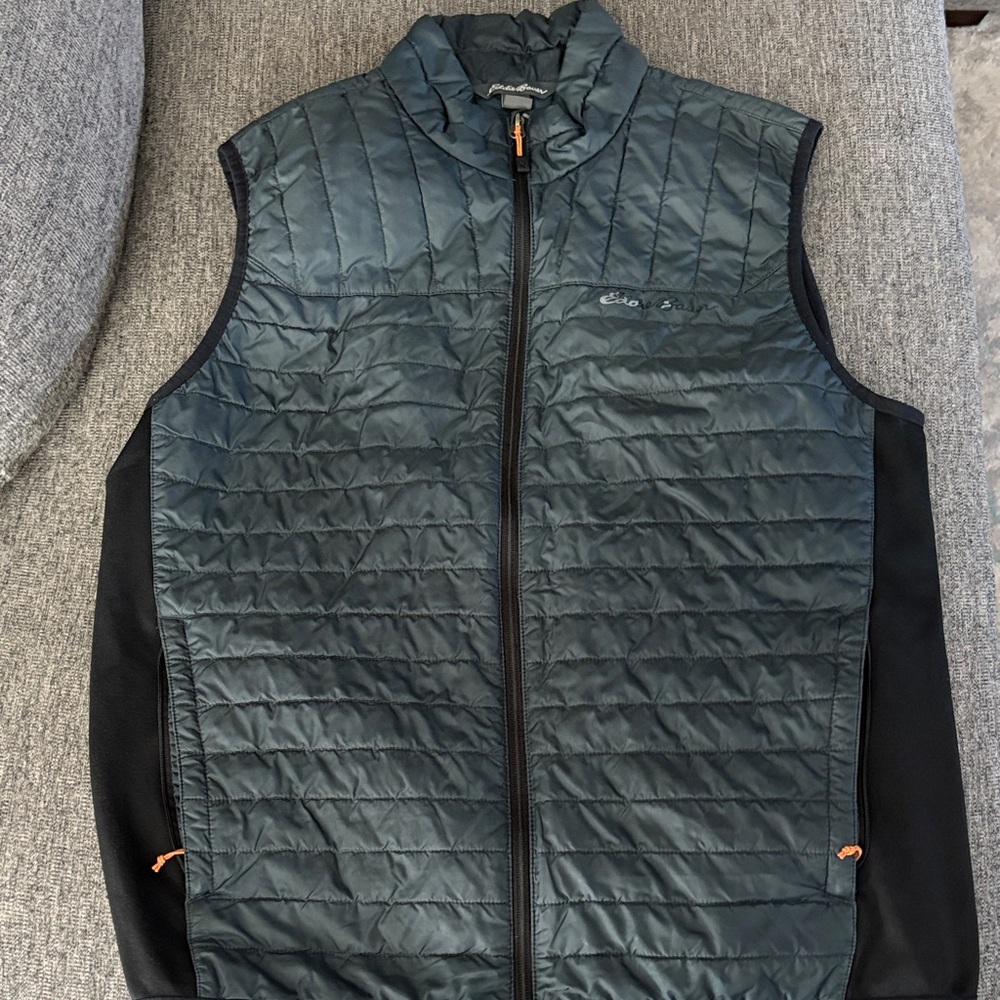 Eddie Bauer Men's Quilted Vest - Dark Blue and Black